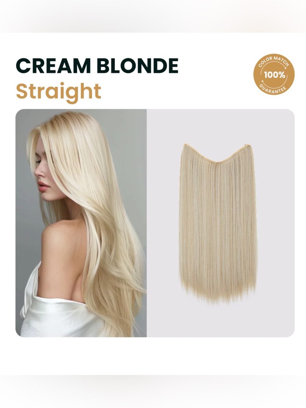 👩‍🦳 Thathair Cream Blonde Hair Extensions. 22”. New!